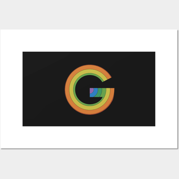 Retro Rainbow 'G' Sticker Wall Art by marissasiegel